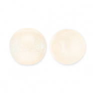 Perline in acrilico con glitterato 12 mm giallo vaniglia-turchese