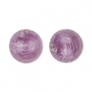 Perline in acrilico 12 mm tonda viola-marrone-marmo