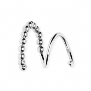 BY31&reg; Orecchini in acciaio inossidabile a spirale effetto doppio pallina argento