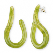 Orecchini resina alla moda verde multicolore