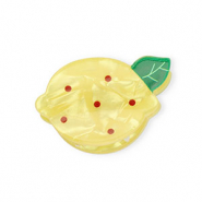 Accessori fermaglio per capelli limone giallo perlato-verde-rosso scuro