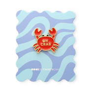 BY31&reg; Pin "Oh crab" su un cartoncino blu multicolore-rosso-giallo-nero-oro