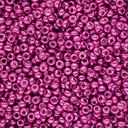 Perline di vetro rocailles 8/0 (3mm) fucsia rosa metallico luminoso