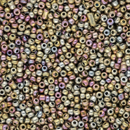 Perline di vetro rocailles 12/0 (2mm) galassia multicolore metallico luminoso