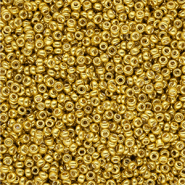 Perline di vetro rocailles 12/0 (2mm) oro giallo metallico luminoso