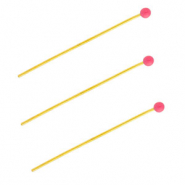 BY31&reg; Componenti in acciaio inossidabile chiodini a testa pallina 35mm oro-rosa magenta