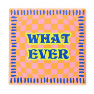 BY31&reg; Piastrella decorativa con scritta "What ever" arancia-rosa-blu-giallo neon