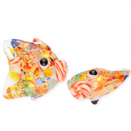 Perline di vetro a mano pesce trasparente-multicolore