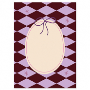 BY31&reg; Espositori bigiotteria in cartoncino ovale con fiocco marrone-viola-rosa-crema