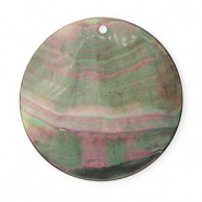 Pendenti di conchiglia prodotti speciali tonda grigio scuro