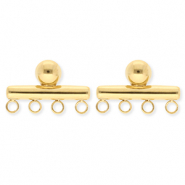 BY31® Componenti in acciaio inossidabile orecchini barra con 4 anellini oro