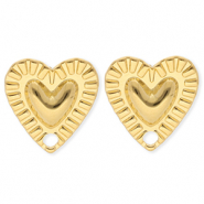 BY31® Componenti in acciaio inossidabile orecchini cuore con anellino oro