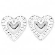BY31® Componenti in acciaio inossidabile orecchini cuore con anellino argento