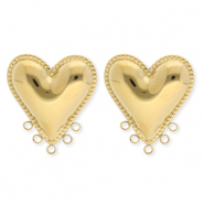 BY31® Componenti in acciaio inossidabile orecchini cuore con 5 anellini oro