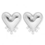 BY31® Componenti in acciaio inossidabile orecchini cuore con 5 anellini argento
