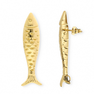 BY31® Componenti in acciaio inossidabile orecchini pesce con anellino oro