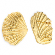 BY31® Componenti in acciaio inossidabile orecchini conchiglia con anellino oro