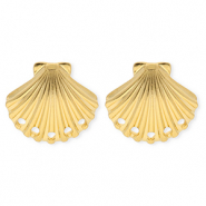 BY31® Componenti in acciaio inossidabile orecchini conchiglia con 5 anellini oro