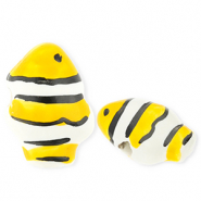 Perline di ceramica pesce pagliaccio giallo-bianco-rosso