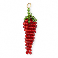 BY31® Ciondoli con perline di vetro peperoncino rosso scuro-verde