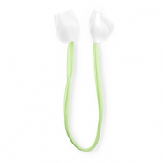 Ciondoli accattivanti tulipano lucido verde chiaro-bianco