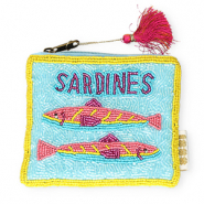 Pochette "Sardines" giallo-blu chiaro-rosa