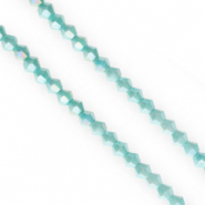 Perline sfaccettate bicone 4mm blu ciano-rivestimento AB