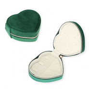 Scatola portagioie da viaggio cuore verde smeraldo
