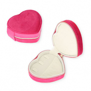Scatola portagioie da viaggio cuore rosa hot