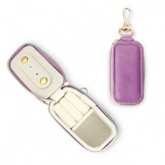 Scatola portagioie da viaggio con portachiavi rettangolo viola