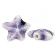Perline di ceramica stella marina viola-blu