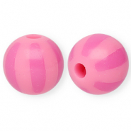 Perline in acrilico 12 mm con strisce rosa chiaro-rosa