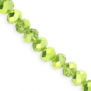 Perline sfaccettate 12x9mm rondella verde-effetto perlato