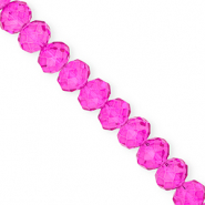 Perline sfaccettate 12x9mm rondella rosa fucsia