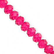 Perline sfaccettate 12x9mm rondella rosa ciliegia&nbsp;