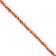 Perline sfaccettate 3x2mm rondella arancio corallo-effetto perlato