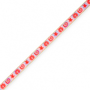 BY31&reg; Nastro con testo vita marina rosa chiaro-blu polvere-rosso papavero-oro
