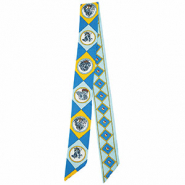 Bandana foulard con cani blu-blu chiaro-arancione
