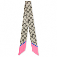 Bandana foulard con "G" motivo rosa-grigio beige-marrone scuro