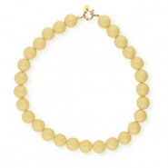 BY31&reg; Collane di perline acrilico 16mm lucido Pastel yellow 11-0616 TPG-oro