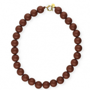 BY31&reg; Collane di perline acrilico 16mm lucido Cappuccino brown 19-1220 TCX-oro