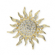 Broches sole con strass oro-cristallo