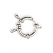 Componenti in acciaio inossidabile chiusura anello a molla 18 mm con anellini argento