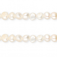 TQ Perle di acqua dolce pepita tonda 7-8mm bianco naturale