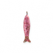 Ciondoli di ceramica greca DQ&reg; sarda rosa orchidea-frutto di bosco vintage