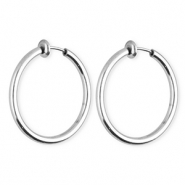 Orecchini in acciaio inossidabile a cerchio&nbsp;clip argento
