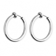 Orecchini in acciaio inossidabile a cerchio&nbsp;clip argento