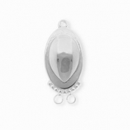 BY31® Componenti in acciaio inossidabile distanziatore ovale con 3 anellini argento