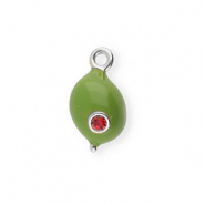 BY31&reg; Ciondoli in ottone Eco-brass con smalto oliva argento-verde oliva-rosso