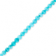 Perline in pietra naturale 6mm blu acquamarina